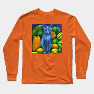 Blue Cat Guards Autumn Squash Harvest Long Sleeve T-Shirt